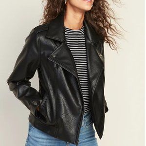 Old Navy Faux-Leather Moto Jacket Women, Size XS